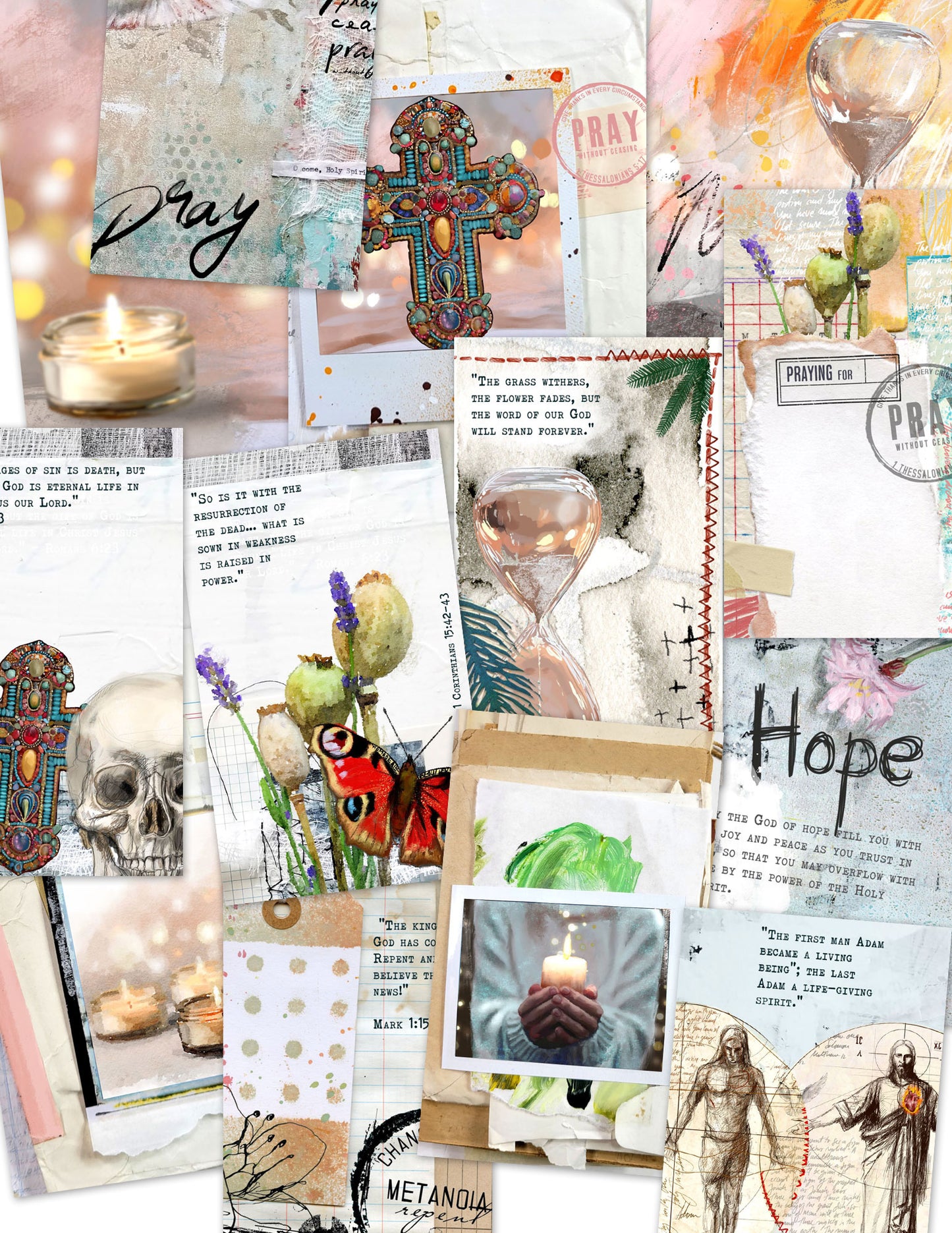 MEMENTO MORI-  set of 13 journaling cards mix
