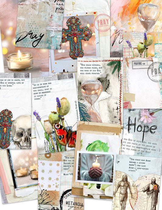 MEMENTO MORI-  set of 13 journaling cards mix