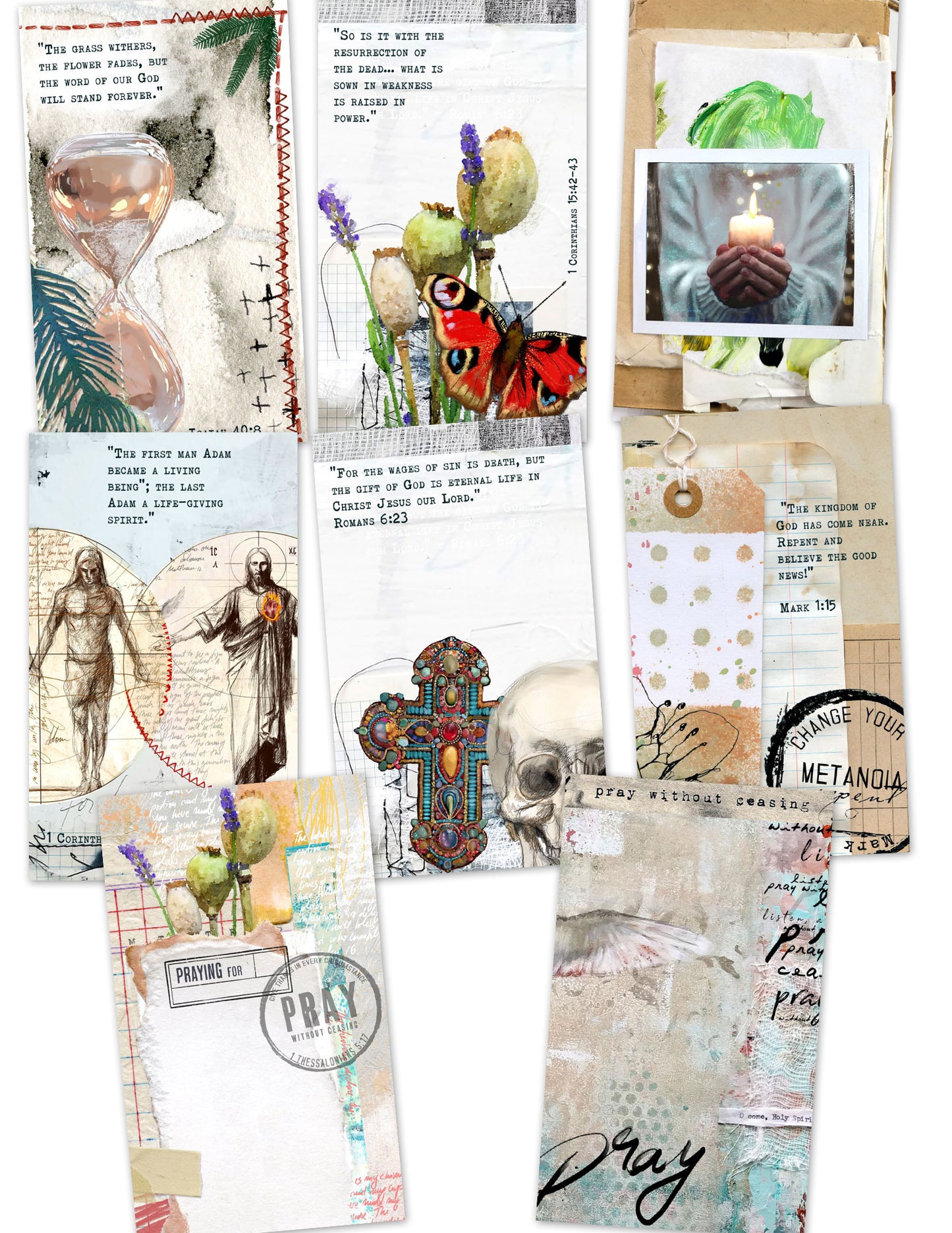 MEMENTO MORI-  set of 13 journaling cards mix