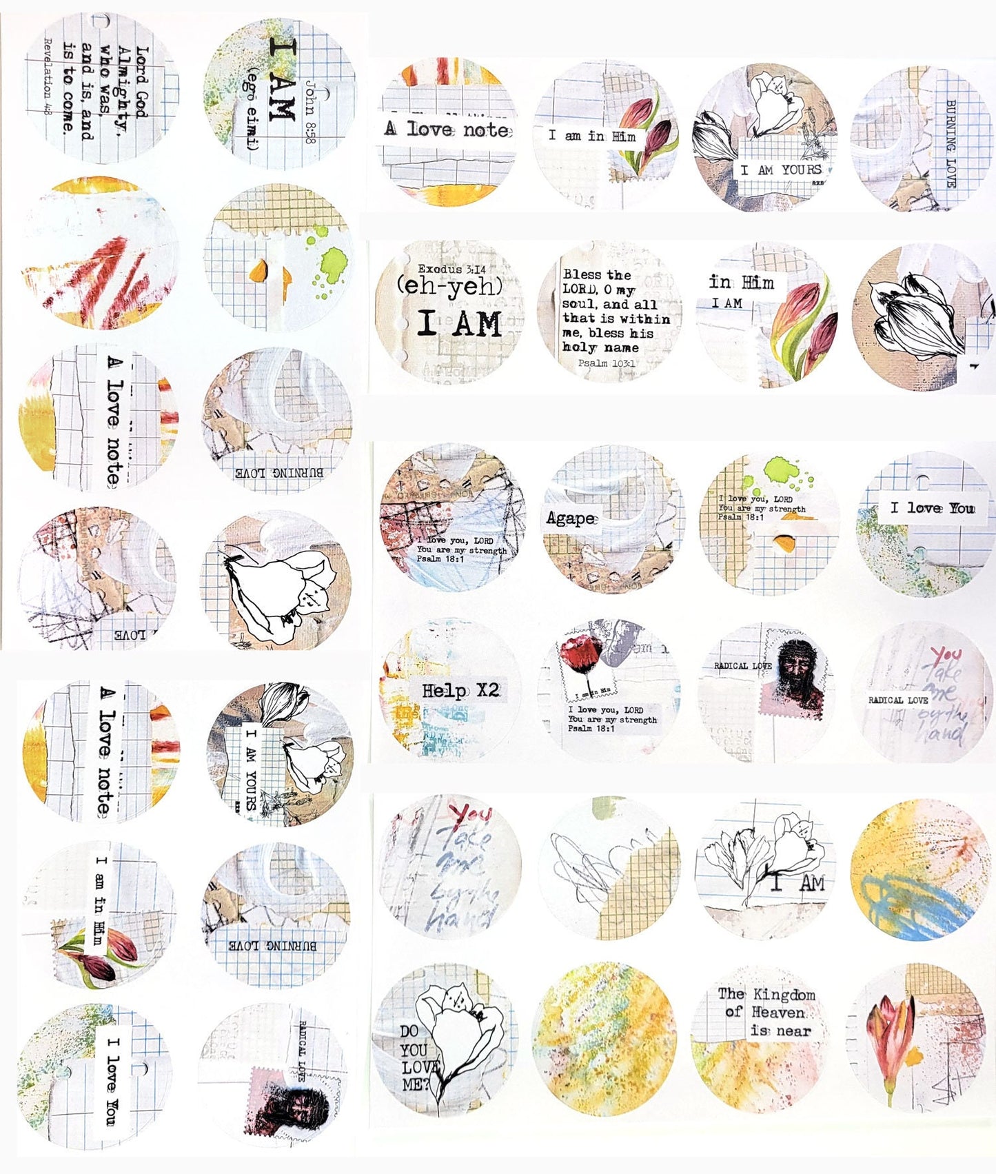 Do you love Me?- ADD ON 40 journaling circular stickers