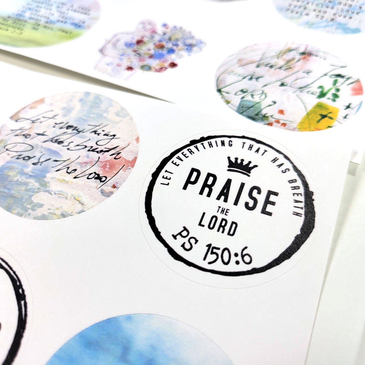 Psalms of Praise and Thanksgiving- ADD ON 40 journaling circular stickers