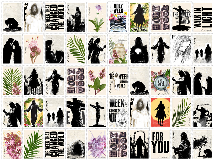 HOLY WEEK kit ADD ON - Journaling Stickers and cards- digital download
