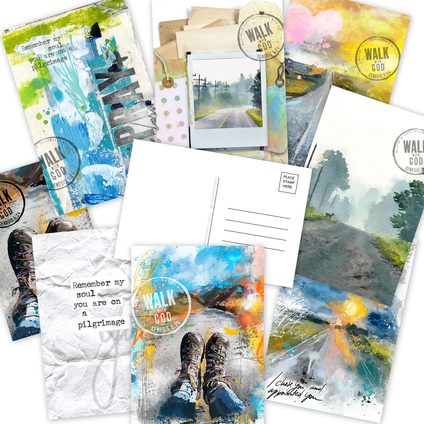 'Mission' POSTCARDS- set of 8 postcards