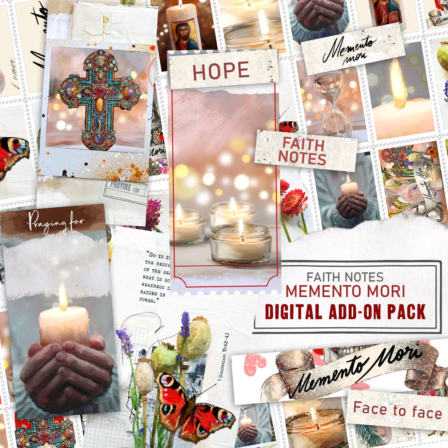 MEMENTO MORI- Journaling Stickers, tickets and cards- digital download