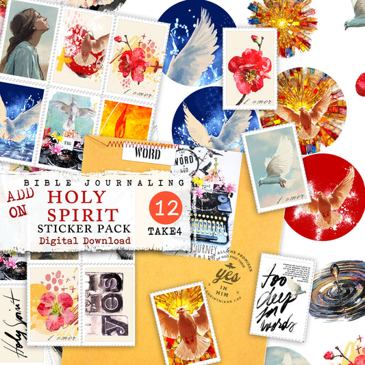 HOLY SPIRIT kit ADD ON  - Journaling Stickers and cards- digital download