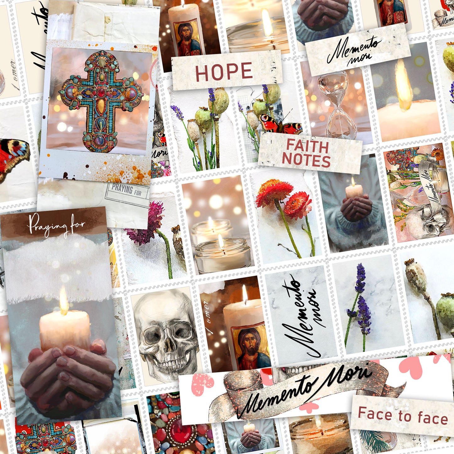 MEMENTO MORI- Journaling Stickers, tickets and cards- digital download