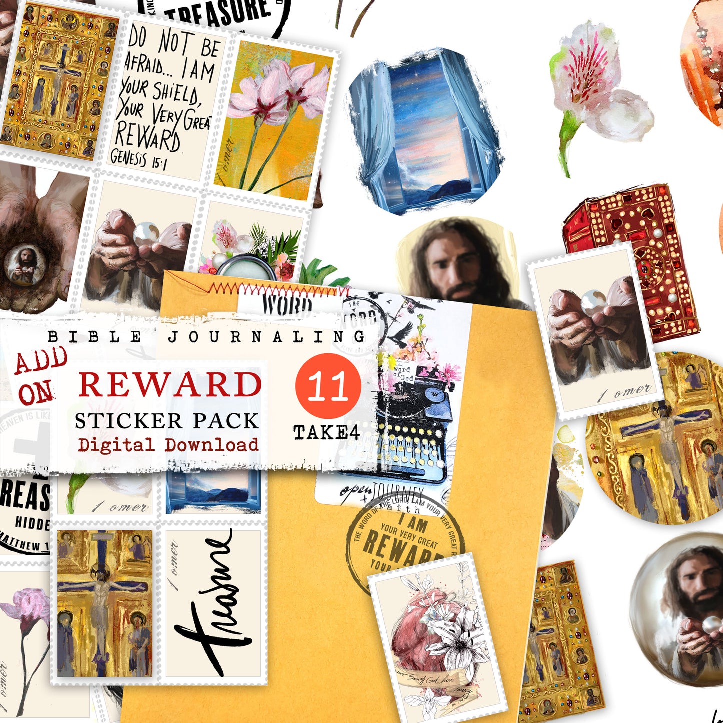 REWARD kit ADD ON - Journaling Stickers and cards- digital download