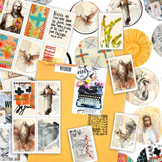 MARKS 2 sticker pack - circular and rectangular stickers for Bible Journaling