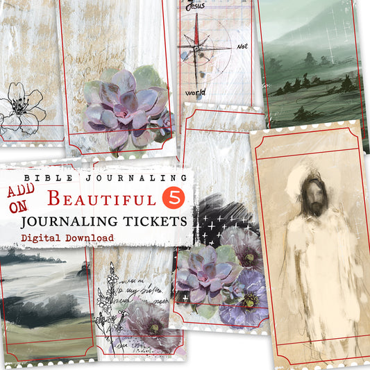 ADD ON Beautiful 5 TRUST- Journaling Tickets - digital download