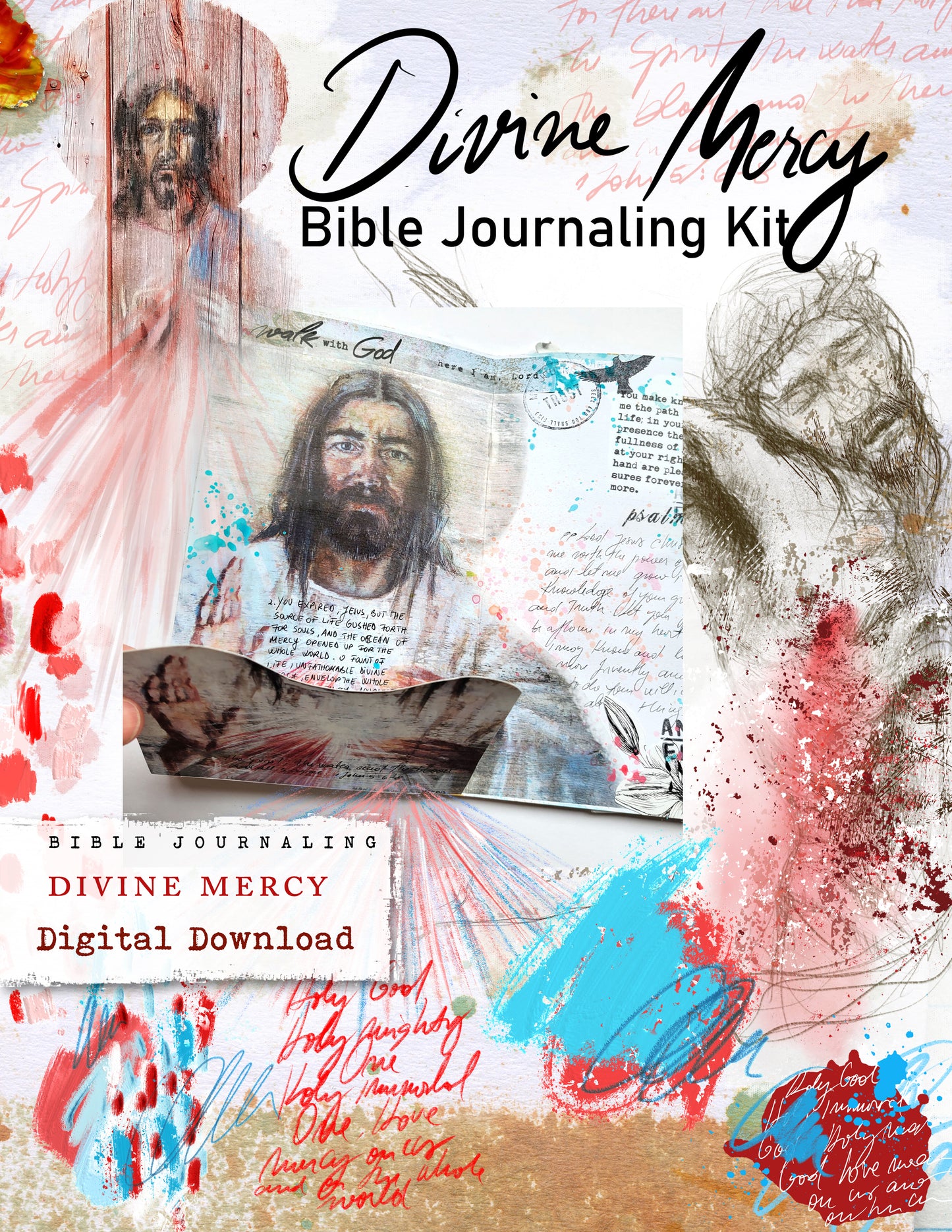 Divine Mercy bible journaling elements - digital download