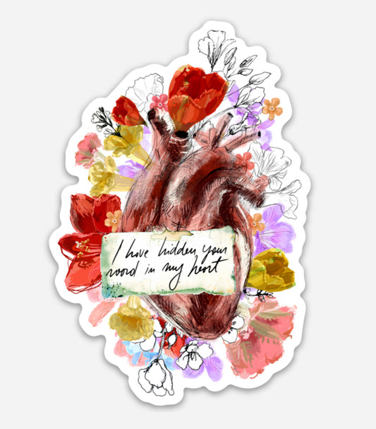Your Words in my Heart - faith sticker