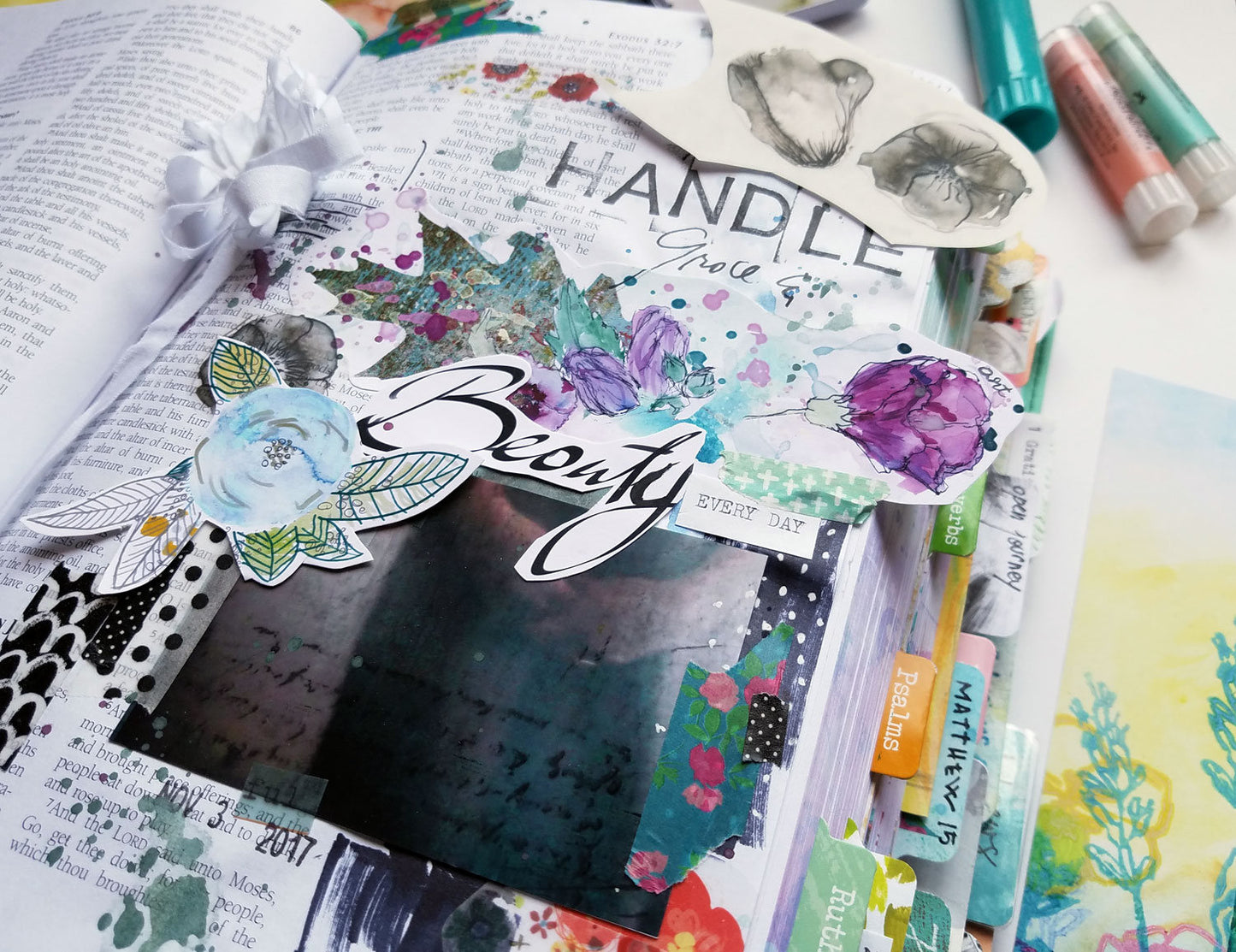 Floral Headers and Titles - digital download for bible journaling, card making and craft