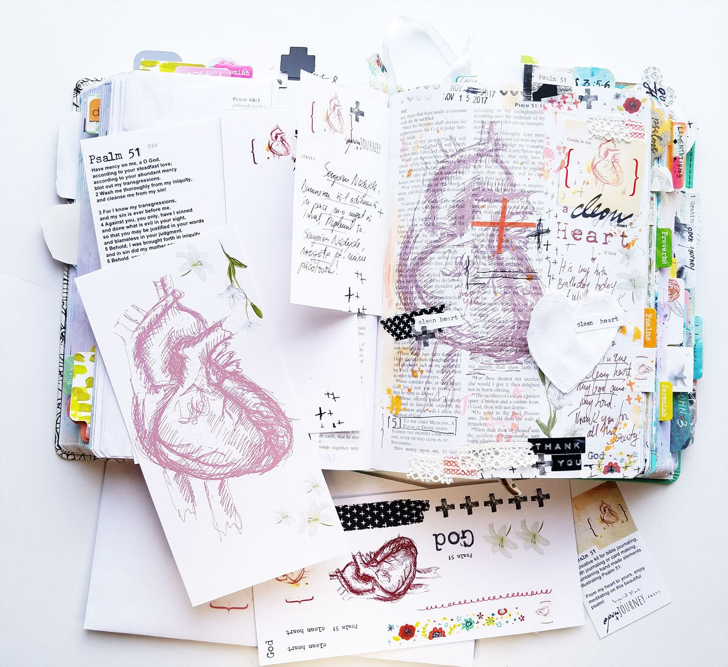 Psalm 51 - a Bible journaling creative kit -digital download