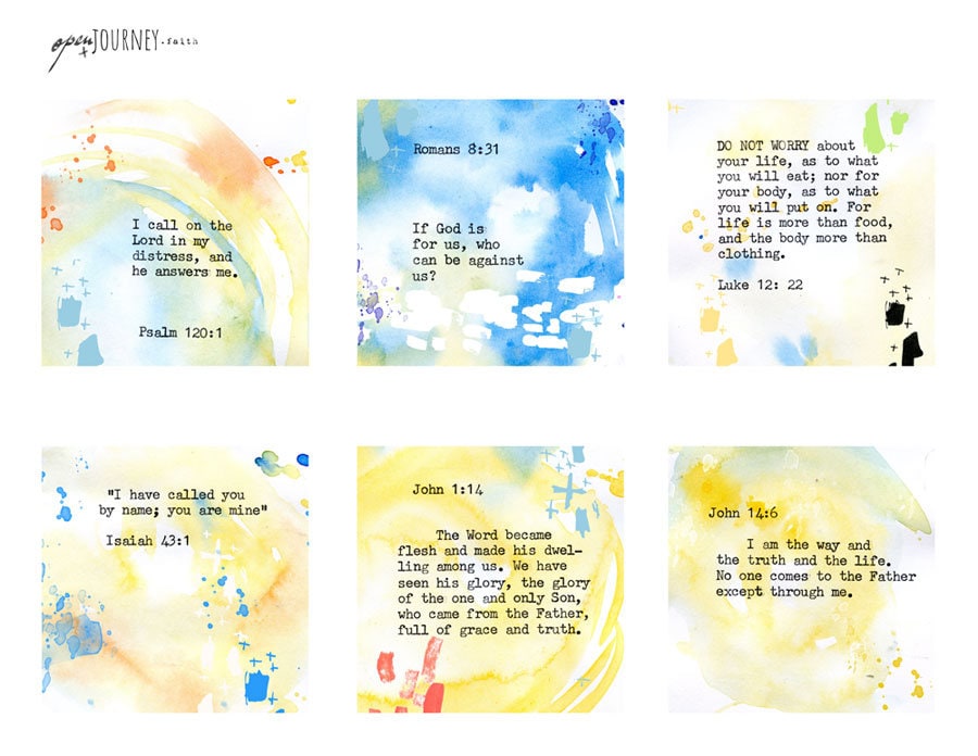 Inspirational Bible Verse Cards - set of 24 - digital download