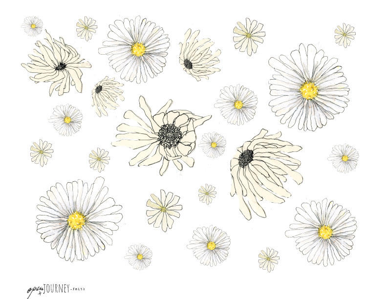 Watercolor floral elements and backgrounds - digital download for bible journaling, card making and craft
