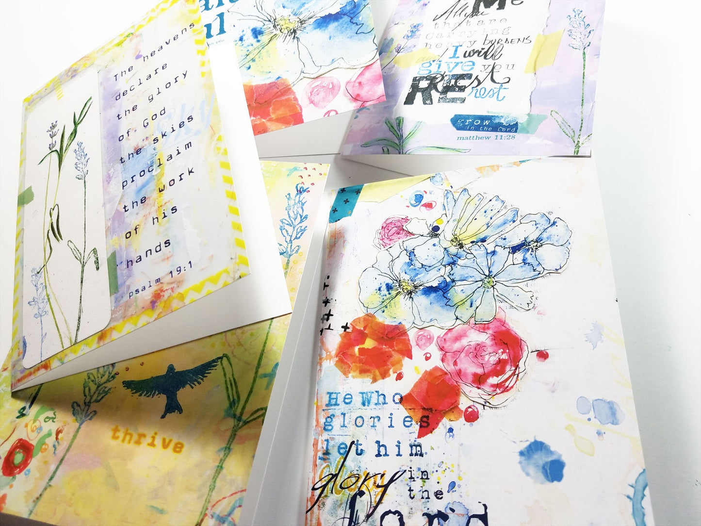 Set of 5 faith cards, greeting cards 5x7