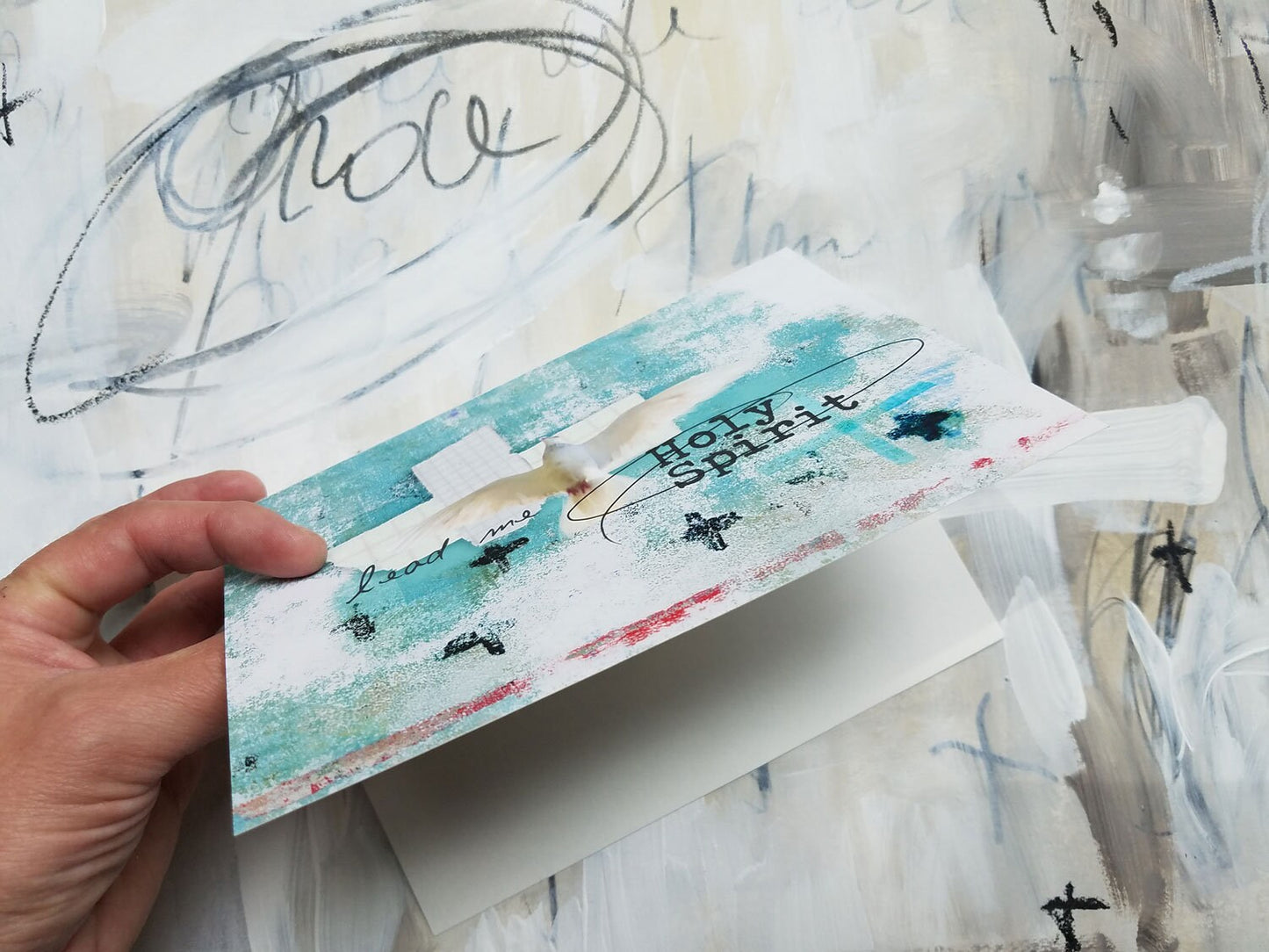 Holy Spirit lead me, 5x7 note card