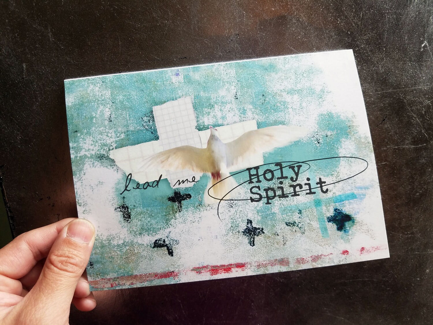 Holy Spirit lead me, 5x7 note card