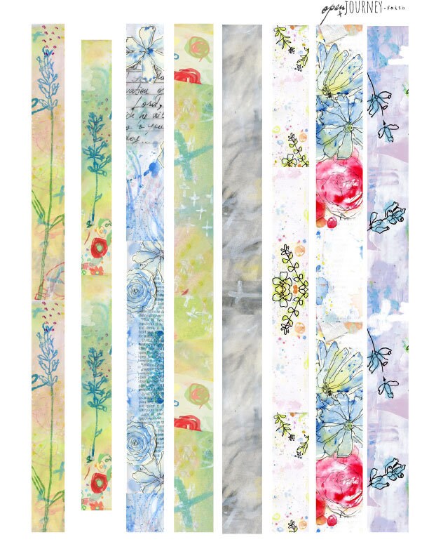 Washi Strips collection - digital download for bible journaling, card making and craft
