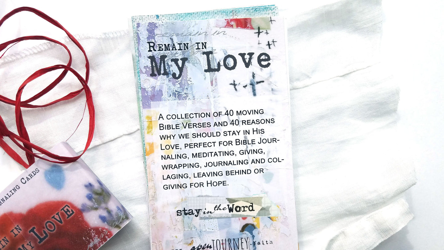 Remain in My Love - set of 40 Bible Journaling Cards with prompts and Bible verses