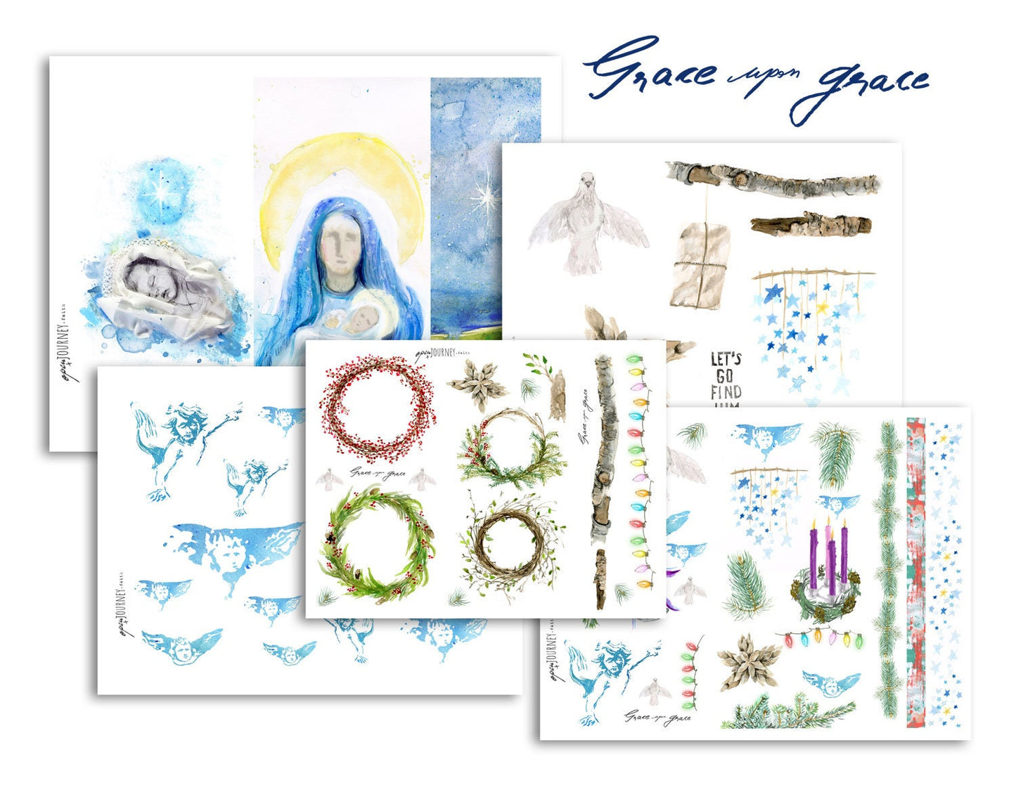 Grace upon Grace - Advent Bible journaling kit -digital download