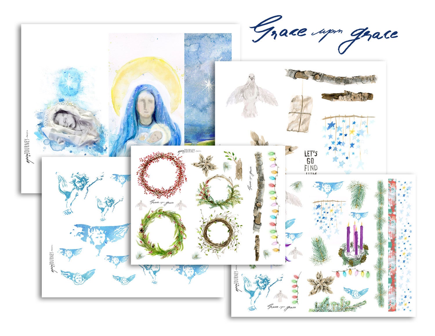 Grace upon Grace - Advent Bible journaling kit -digital download