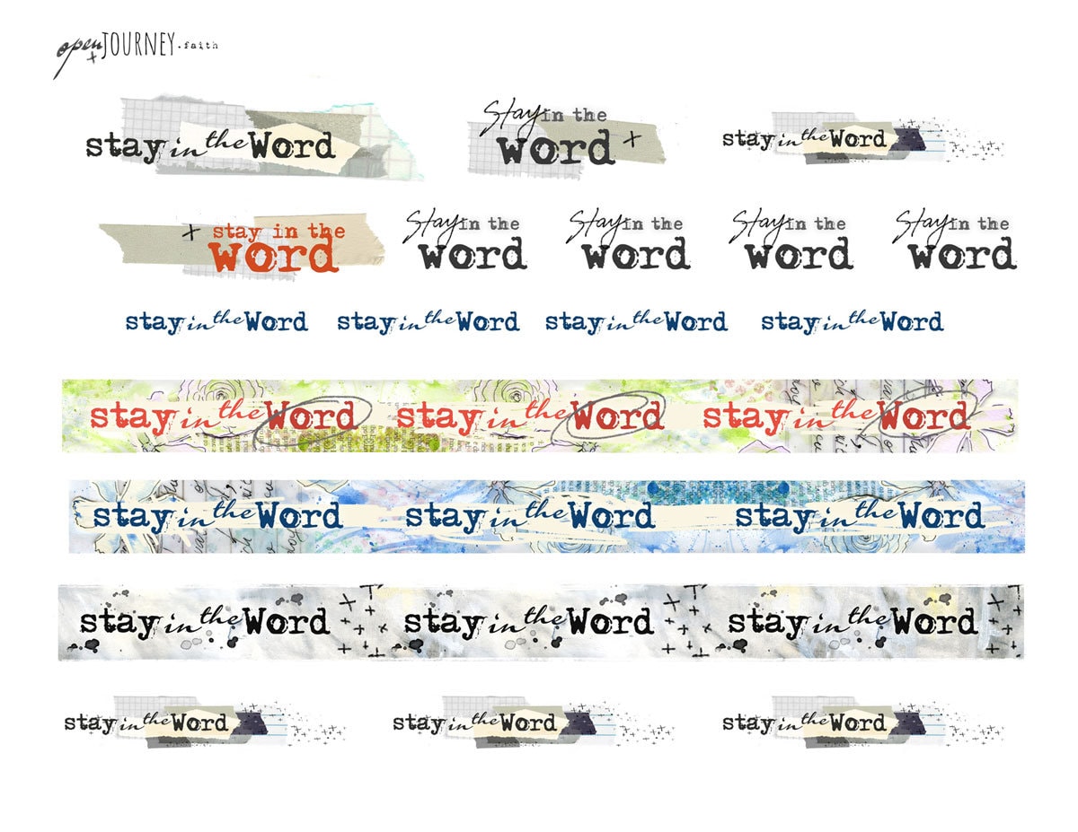 Stay in the Word - Washi Strips and sticker collection - digital download for bible journaling, card making and craft