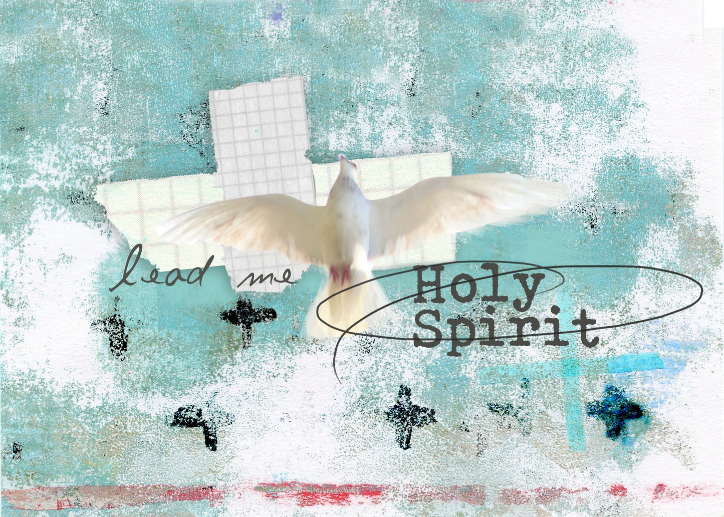 Holy Spirit lead me, 5x7 note card