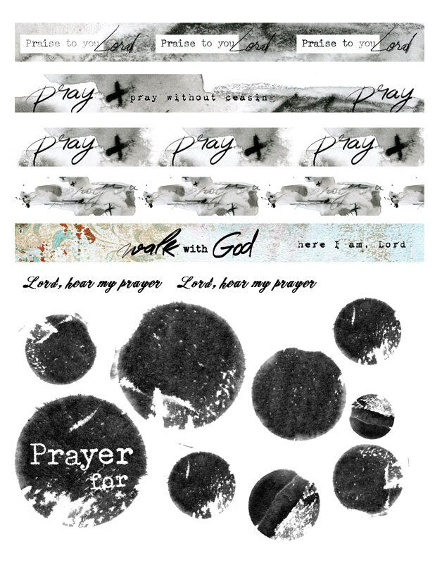 Prayer Journal Elements- journaling art-digital download