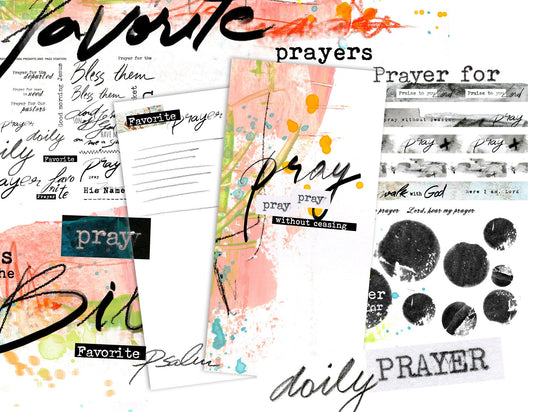 Prayer Journal Elements- journaling art-digital download