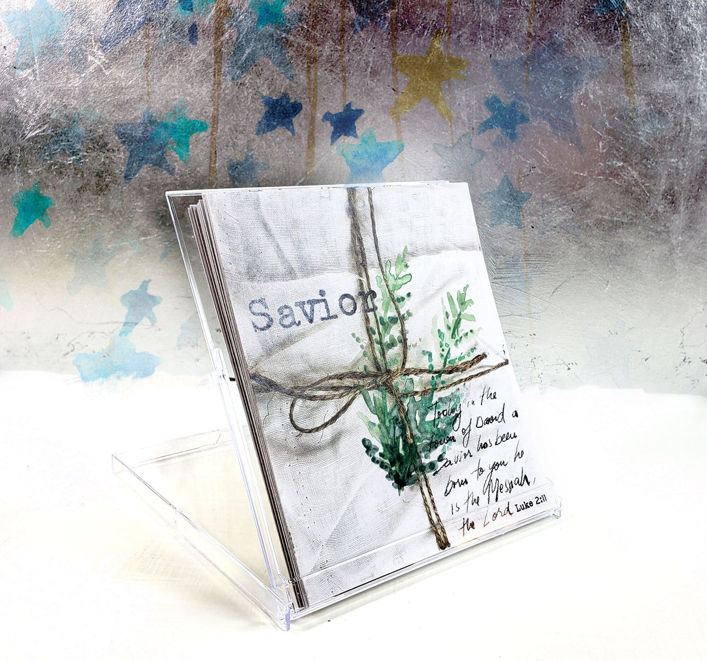 Receiving the Gift- 24 Names of Jesus card set with stand
