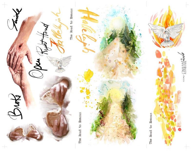 The Road to Emmaus- a creative bible study, Bible journaling creative devotional - digital download