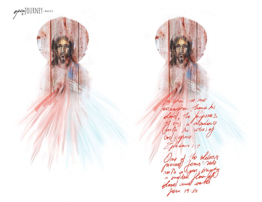 Divine Mercy bible journaling elements - digital download