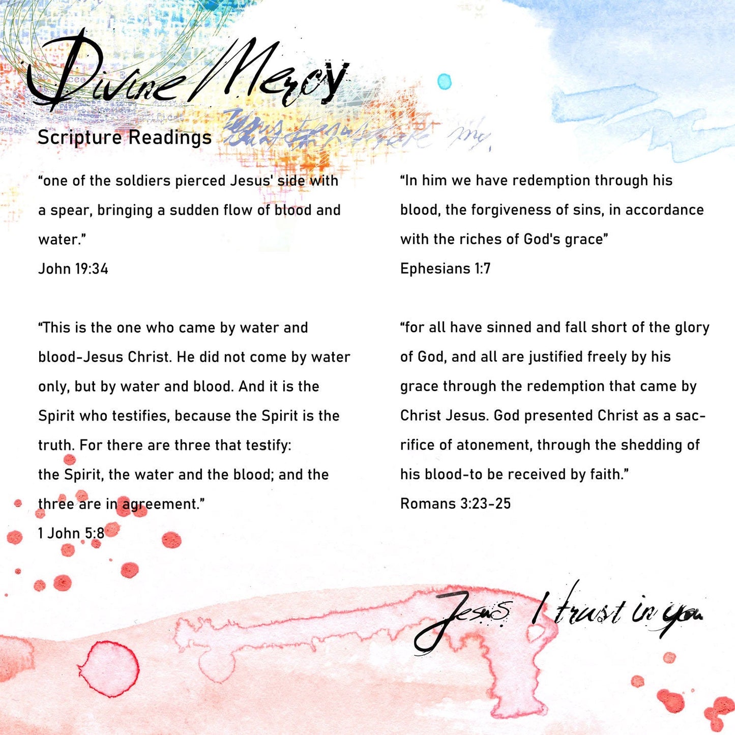 Divine Mercy bible journaling elements - digital download