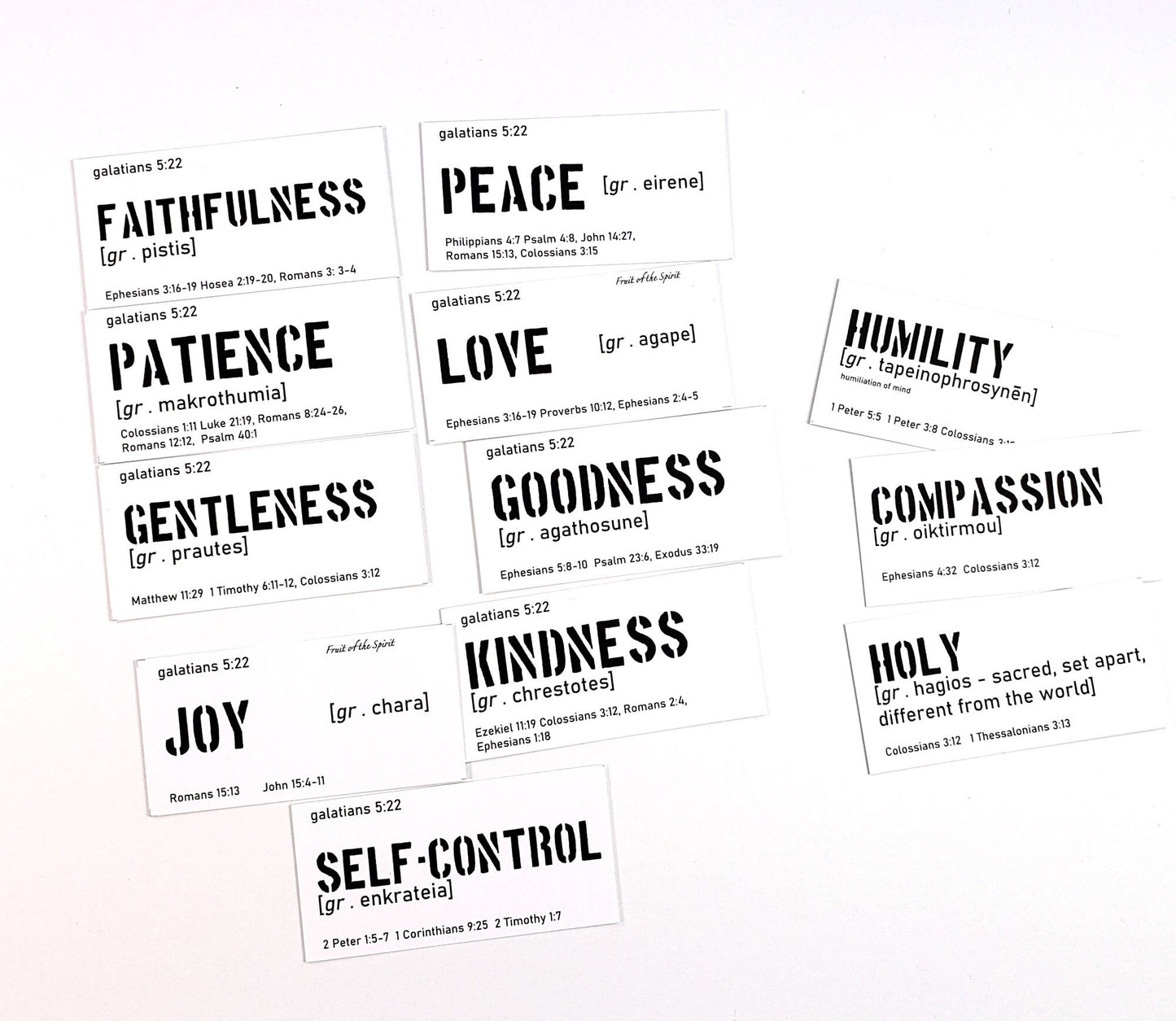 Word Focus- Fruit of the Spirit journaling cards