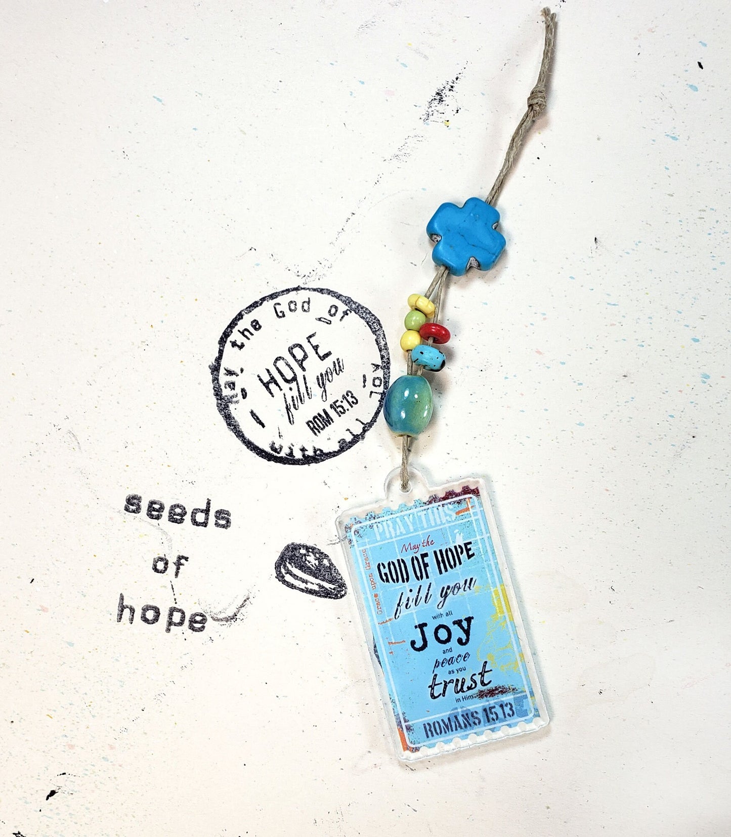 Journal Charm: May the God of Hope fill you with Joy