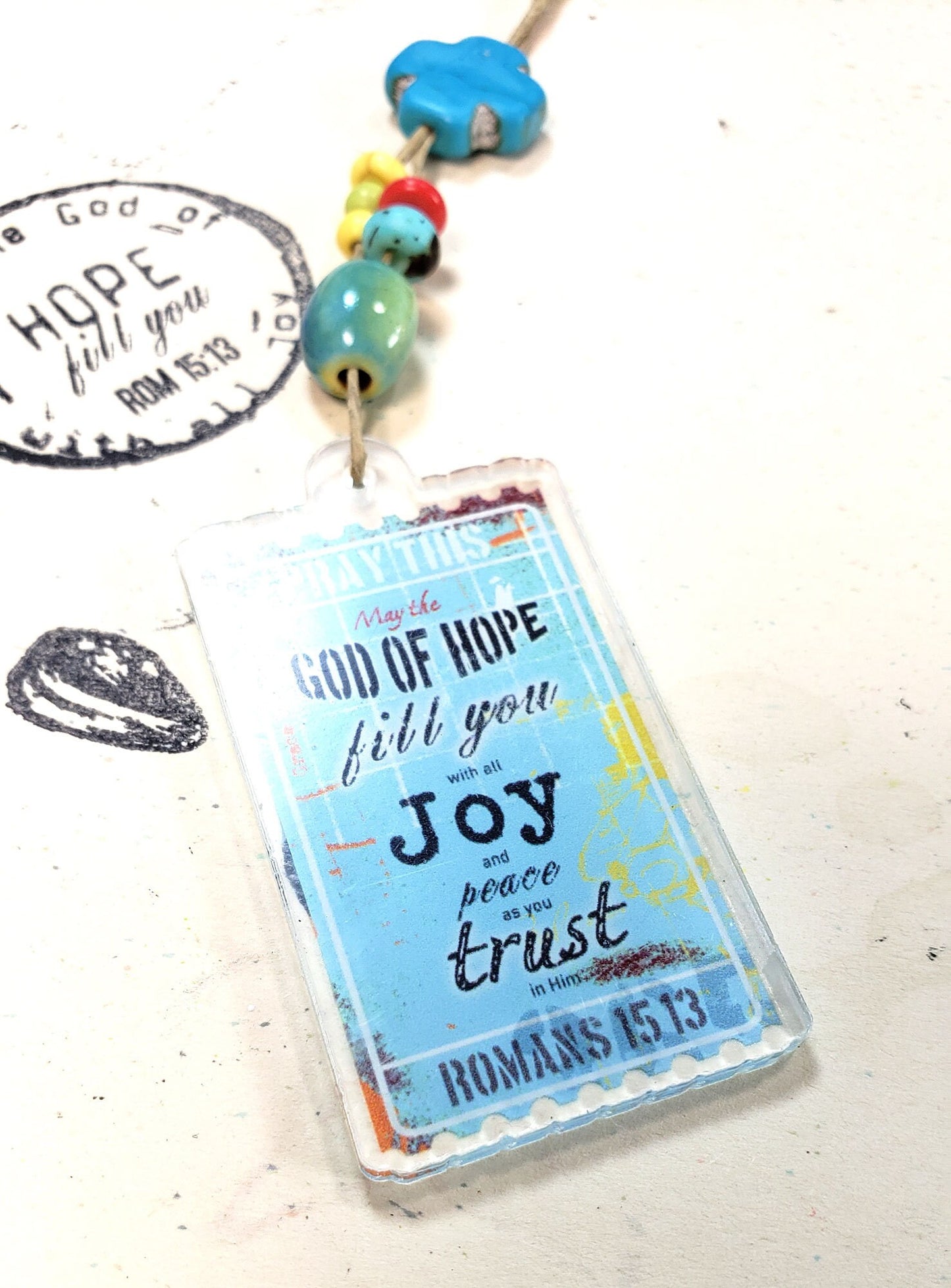 Journal Charm: May the God of Hope fill you with Joy