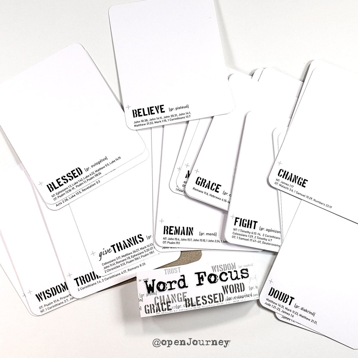 Word Focus 40 LARGE journaling card set