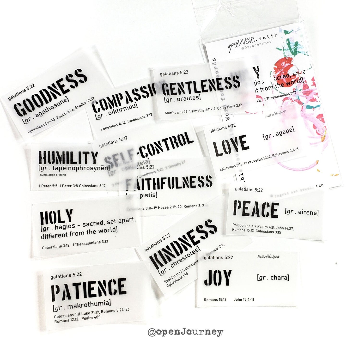 Word Focus - Fruit of the Spirit journaling cards VELLUM