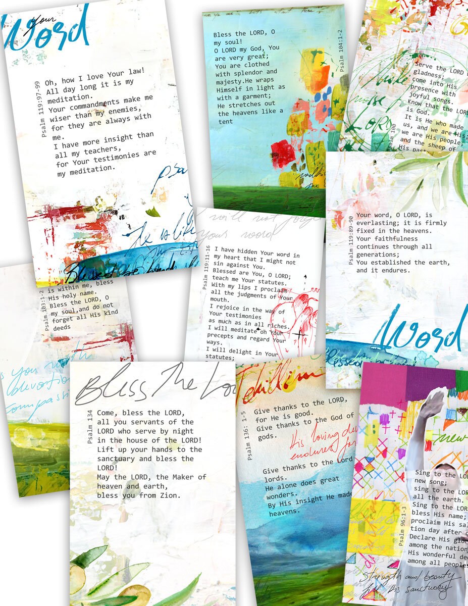 Psalms of Praise and Thanksgiving - set of 40 Bible verse cards