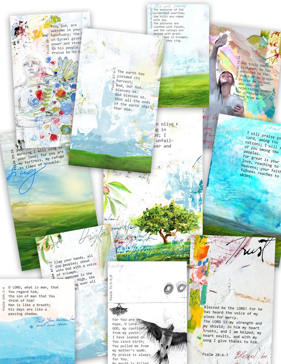 Psalms of Praise and Thanksgiving - set of 40 Bible verse cards