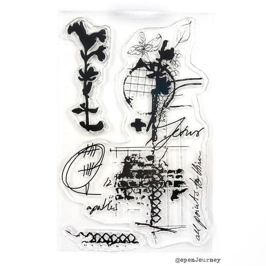 Stamp Set - large mix media texture stamp