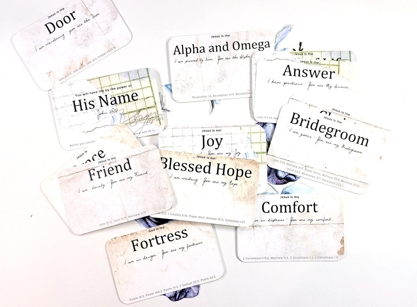 His Name - 33 Names of Jesus card set (with Bible verse references)