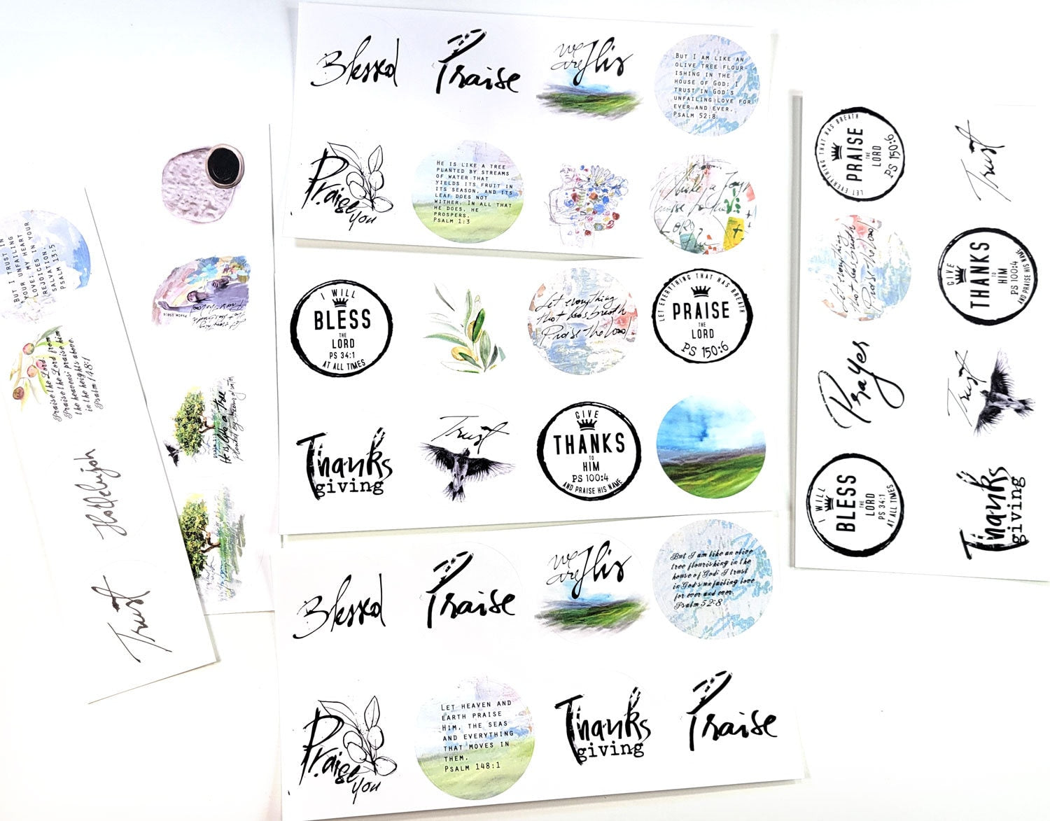 Psalms of Praise and Thanksgiving- ADD ON 40 journaling circular stickers