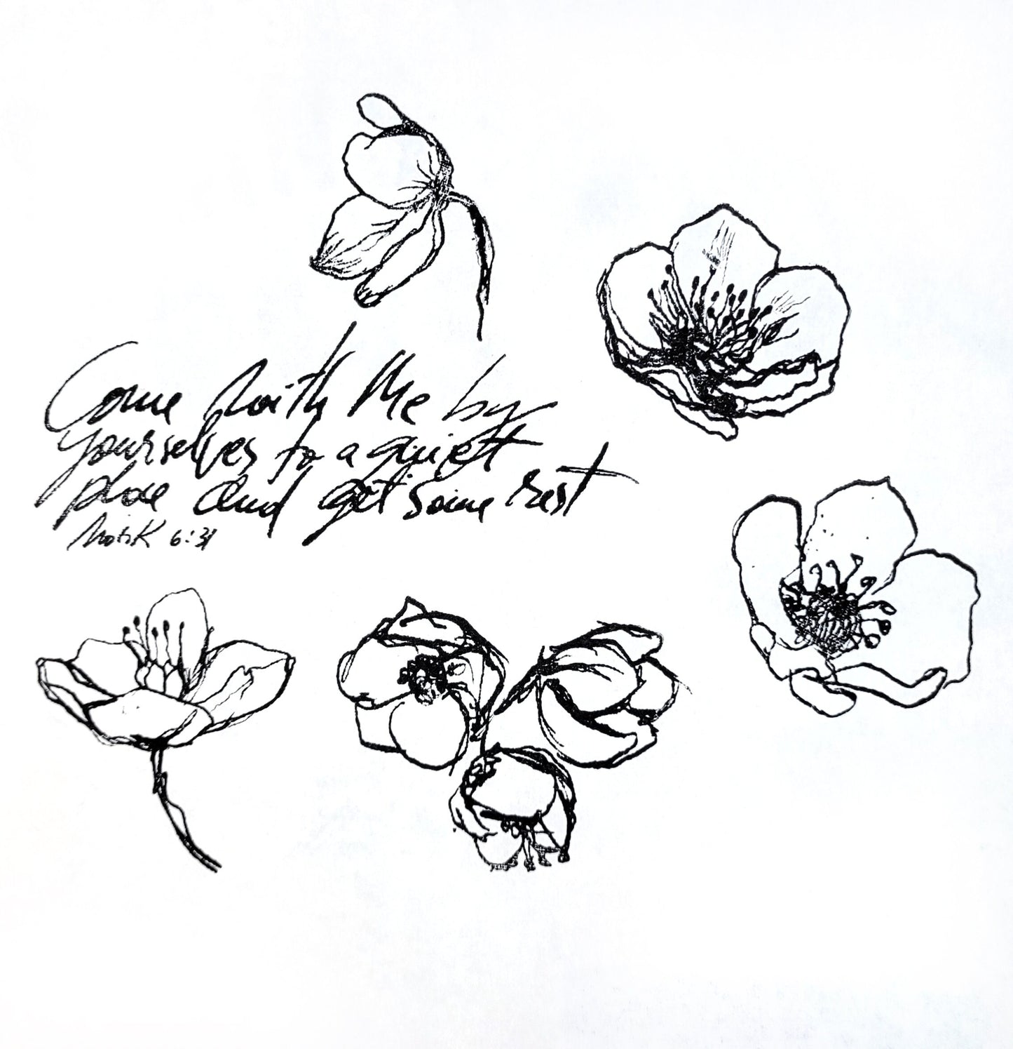 Faith Floral Journaling Stamp Set