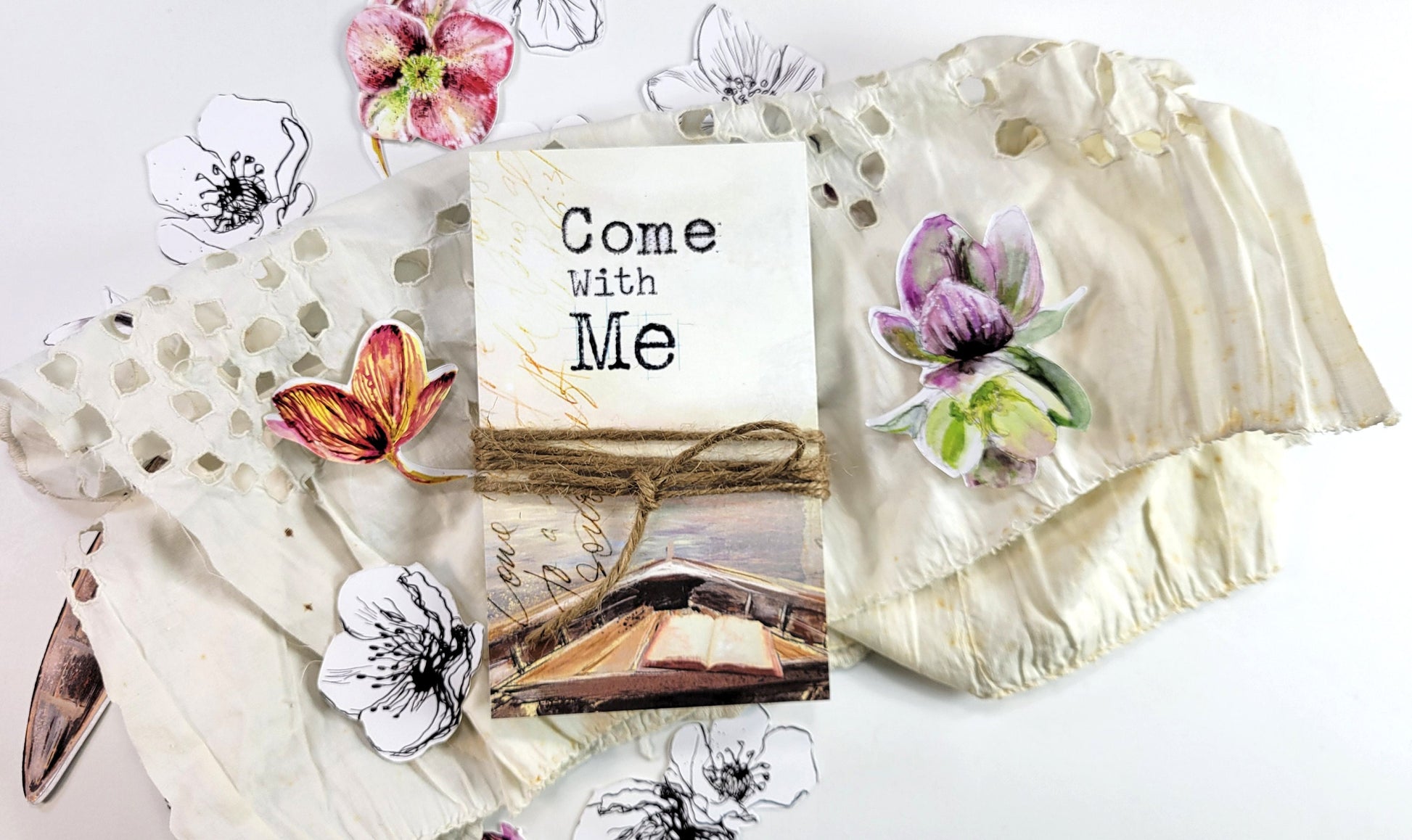 Come with Me - set of 40 illustrated Bible Journaling Cards with Bible verses