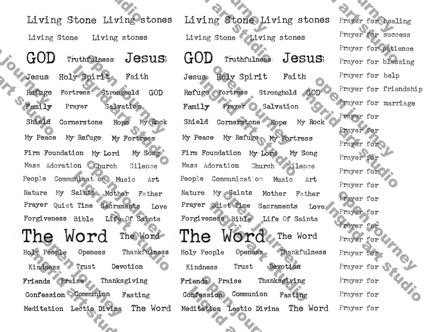 Stones and Prayers - Bible journaling for kids, Digital download