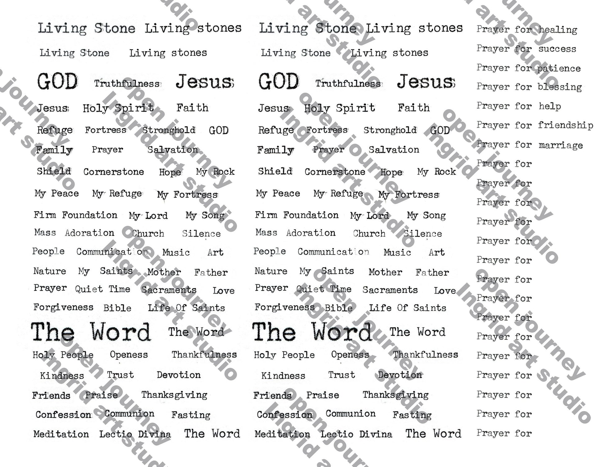 Stones and Prayers - Bible journaling for kids, Digital download