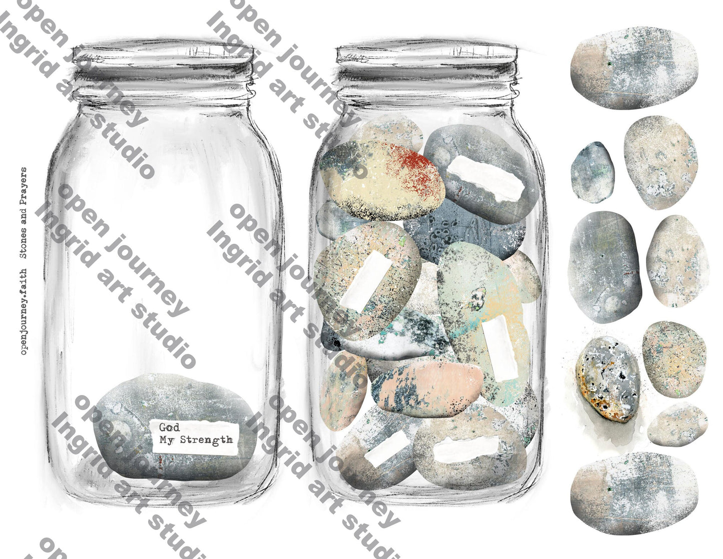Living Stones ADD ON- Bible journaling supplies - digital download