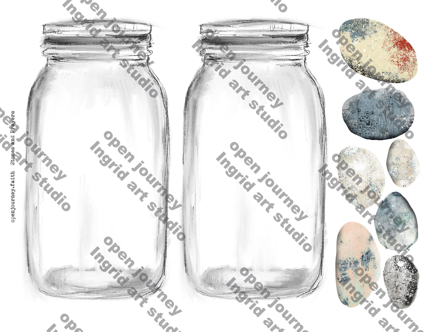 Living Stones ADD ON- Bible journaling supplies - digital download